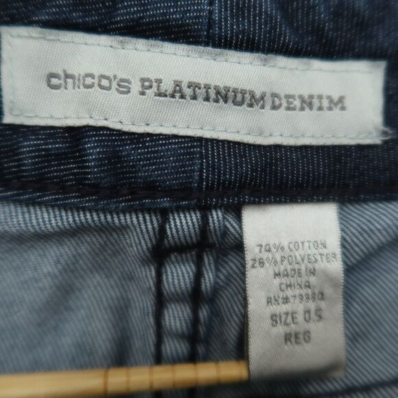Chico's Platinum Jeans Women's Size 0.5 US-6 Mid-Rise Straight Denim 31" Inseam - Picture 9 of 16